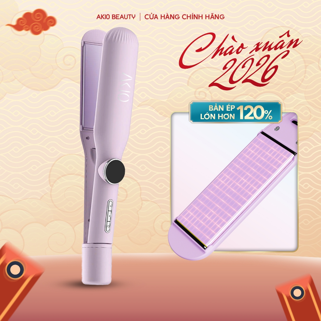 Máy duỗi ép thẳng tóc bản lớn AKIO tạo kiểu xoăn thẳng có ion âm bảo vệ tóc tối đa
