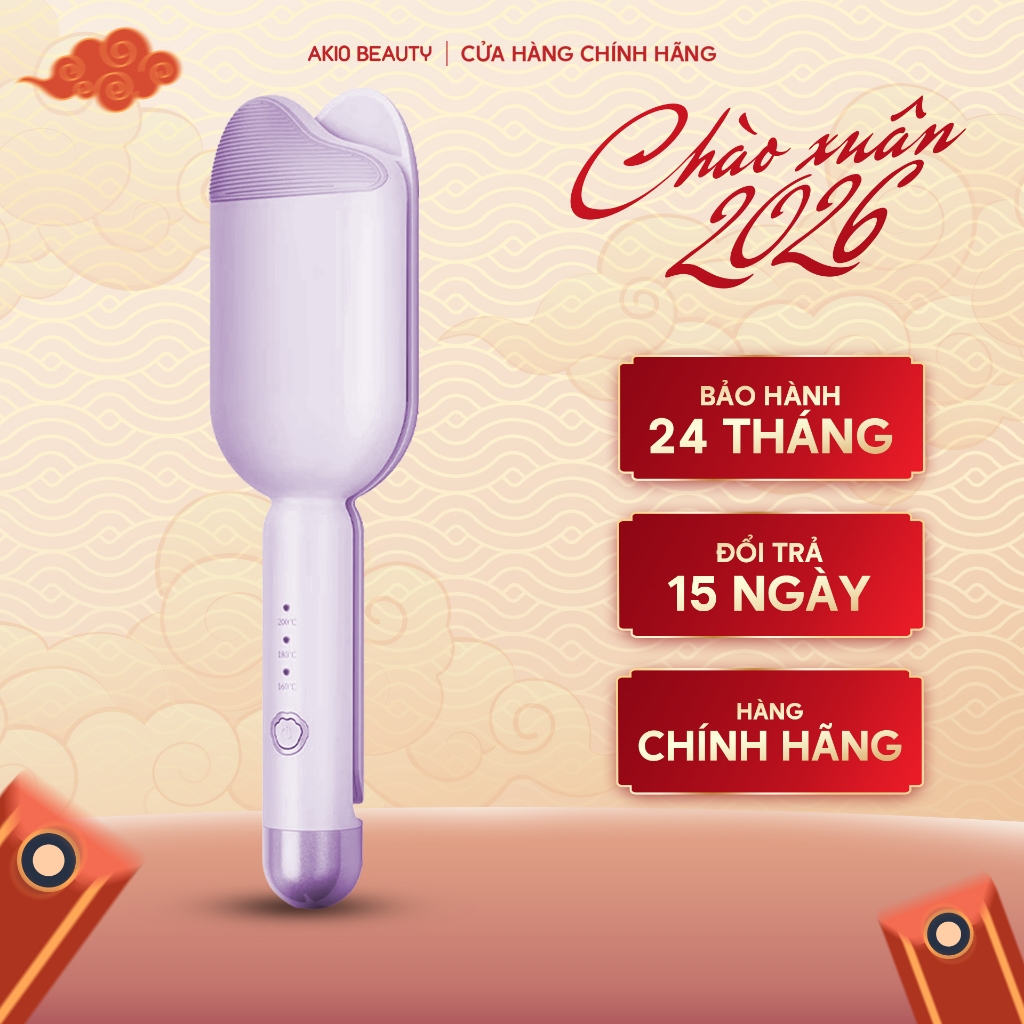 Máy xoăn sóng nước Hippie Size 36mm AKIO BEAUTY màn hình LCD điều chỉnh