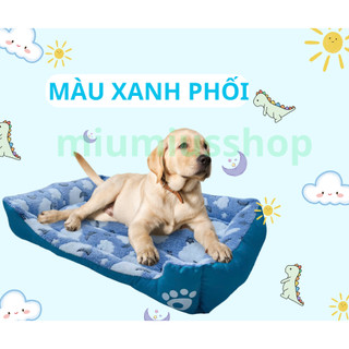 (NỆM BÀN CHÂN PHỐI) Nệm vải lông cao cấp phối  lông nhiều màu xinh xắn chó chó mèo  dưới<35kg