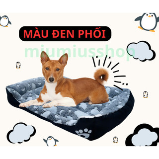 (NỆM BÀN CHÂN PHỐI) Nệm vải lông cao cấp phối  lông nhiều màu xinh xắn chó chó mèo  dưới<35kg