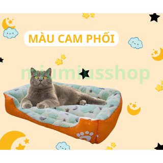 (NỆM BÀN CHÂN PHỐI) Nệm vải lông cao cấp phối  lông nhiều màu xinh xắn chó chó mèo  dưới<35kg