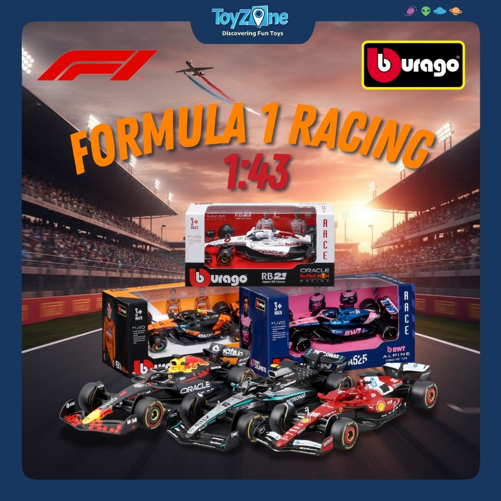 Mô hình xe F1 Formula 1 Racing 2025 tỉ lệ 1:43 Chính Hãng BBURAGO