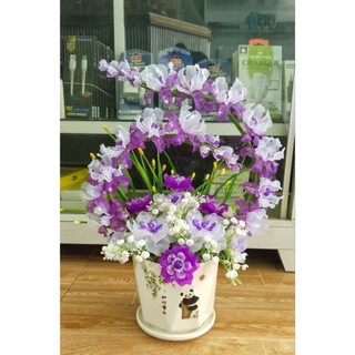 Nguyên liệu hoa pha lê tự làm+bình sứ