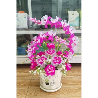 Nguyên liệu hoa pha lê tự làm+bình sứ
