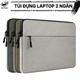 Túi Đựng Laptop Chống Sốc 2 Ngăn Đa Năng Vải Cao Cấp 13-15.6 Inch Xám Hồng Xanh Đen