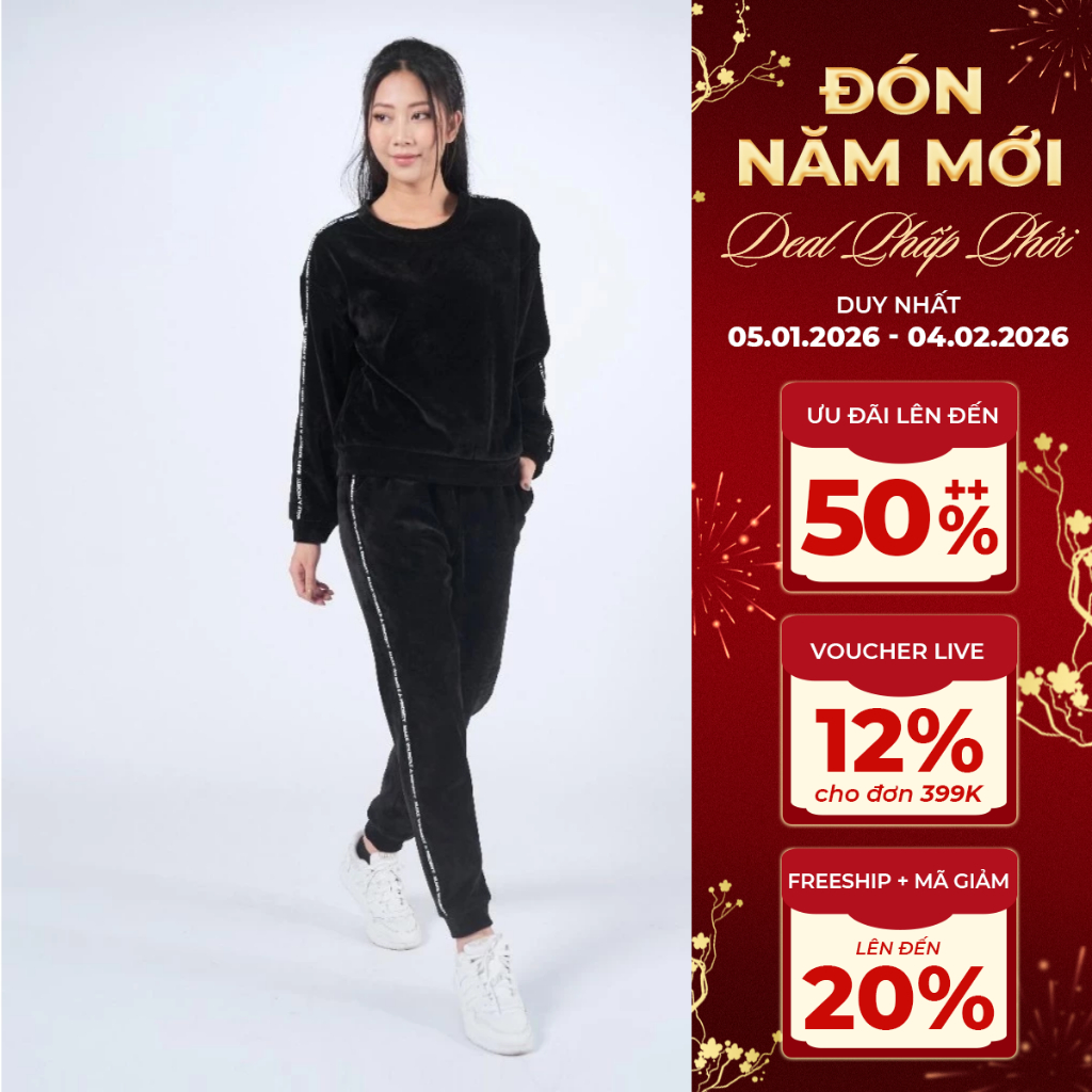 WINNY - Bộ đồ mặc nhà nữ dài chất Nỉ Nhung Polyester thu đông - 1MNNH22535D