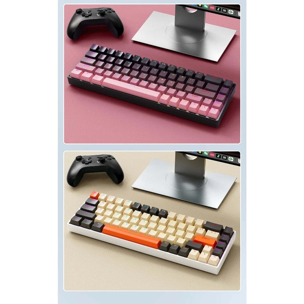 Bàn Phím Cơ Không Dây Bluetooth K68 - Hotswap 5 Pin - Pin sạc - LEG RGB - APP Marco | BigBuy360 - bigbuy360.vn