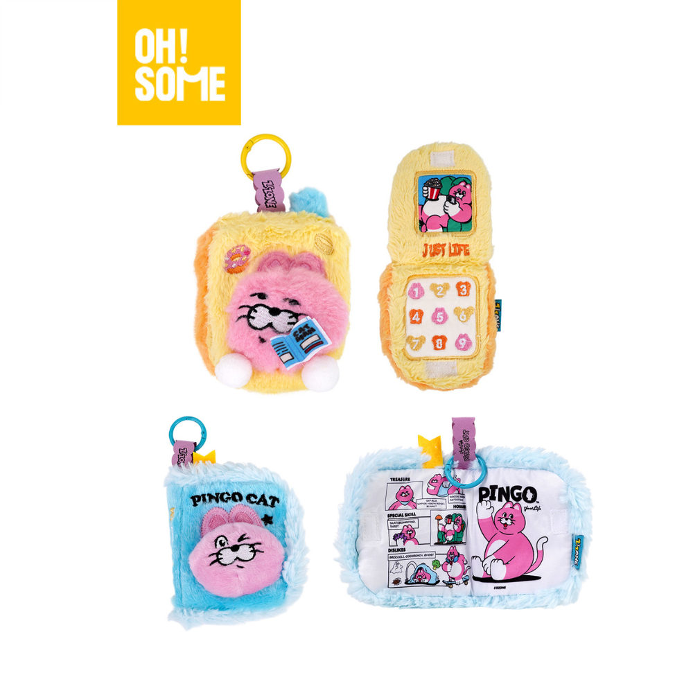 【OHSOME x Zizone】- Móc khóa keychain Zizone gập mở, chất bông mịn đáng yêu, charm treo balo túi xách