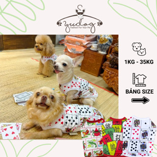 Áo thun poly sát nách đồ cho chó mèo áo mặc thú cưng yudog áo lá bài, bầu cua, tứ xắc cho chó mèo