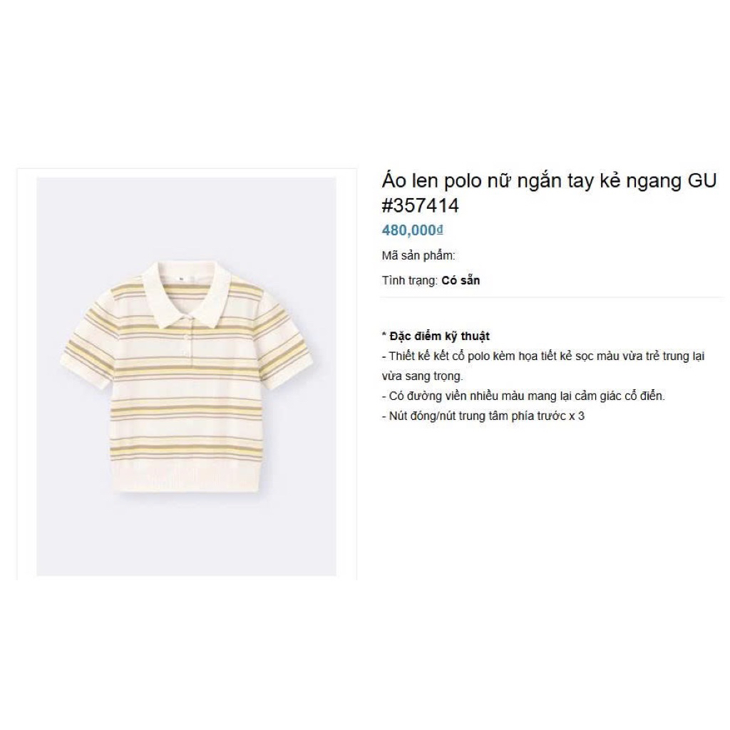 Áo len Polo Gu Japan