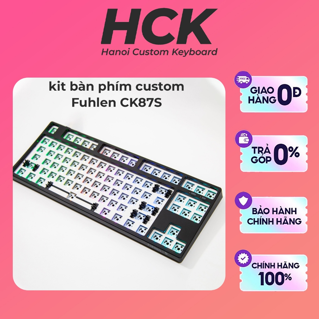 [Sẵn Giao + Tặng keycap] Bộ Bàn Phím Cơ Custom Fuhlen CK87s Top Mount Hotswap RGB - HCK
