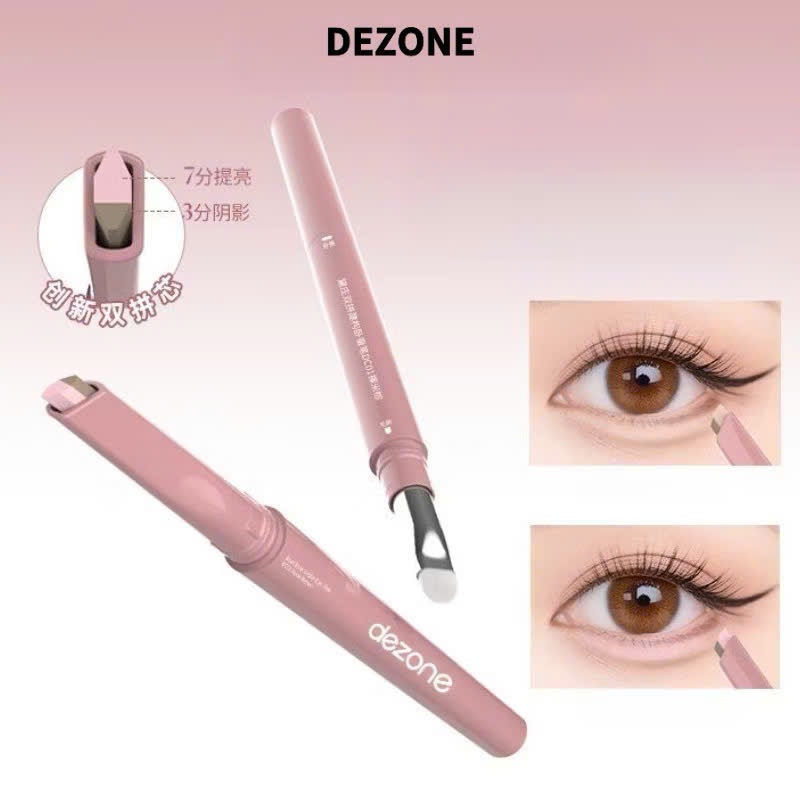 DEZONE Bút Kẻ Bọng Mắt Dezone Kẻ Mắt Phấn Mắt, Bút Vẽ Đường Viền Mắt Highlight Chống Nước