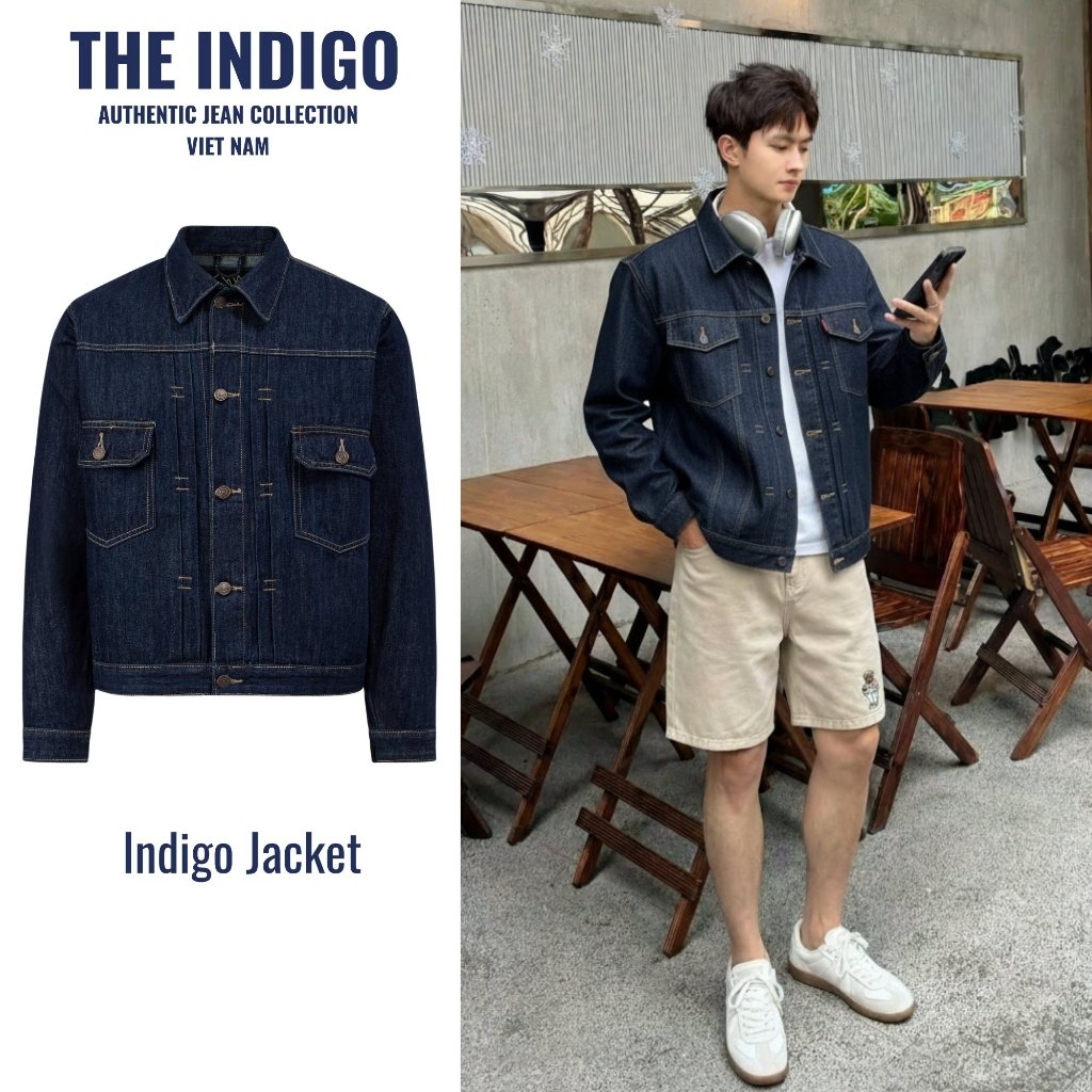 Jeans Jacket - THE INDIGO - Áo Khoác DUSTY BLUE Jean Nam Form Rộng Màu Indigo, Retro Blue