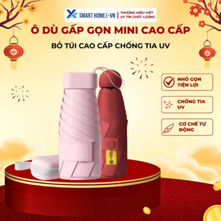 Ô Dù Gấp Gọn Mini Tán Rộng 85cm Bỏ Túi Cao Cấp Chống Tia UV Kèm Hộp Đựng Tiện Lợi, Ô Mini Thời Trang Nhiều Màu