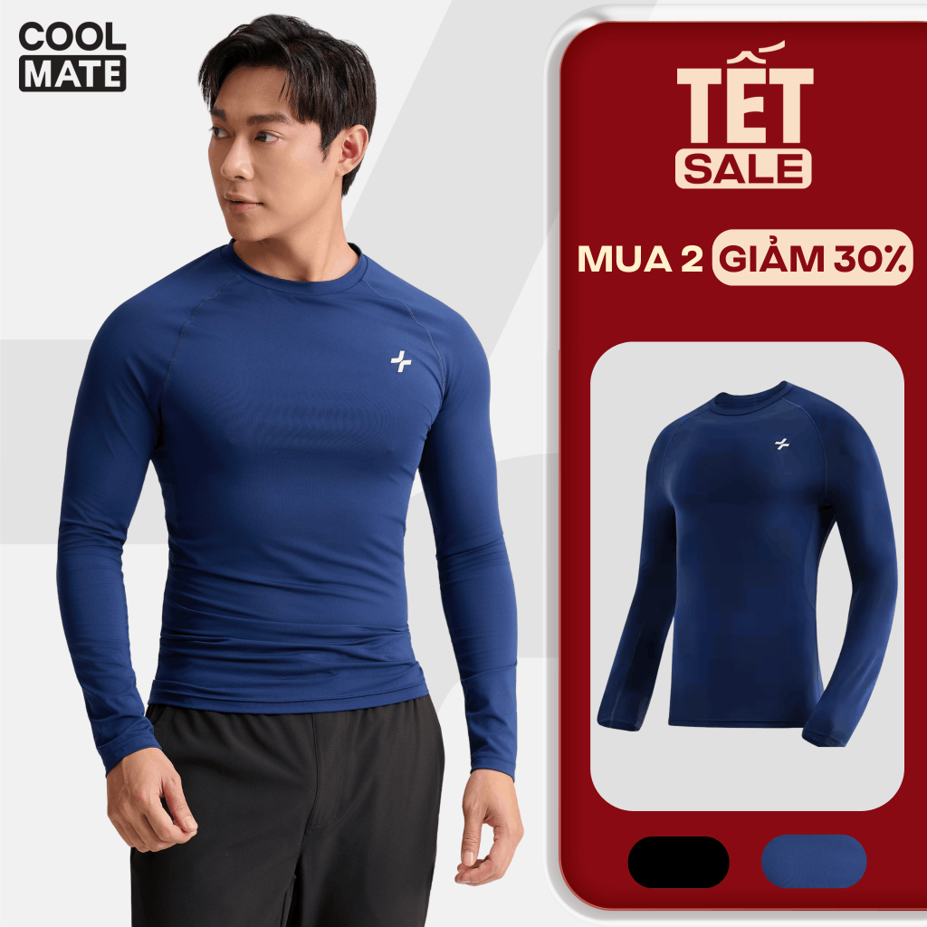 [SALE TẾT-MUA 2 GIẢM 30%]Áo thun thể thao nam dài tay Logo Active form Slim fit tập Gym Pickeball th