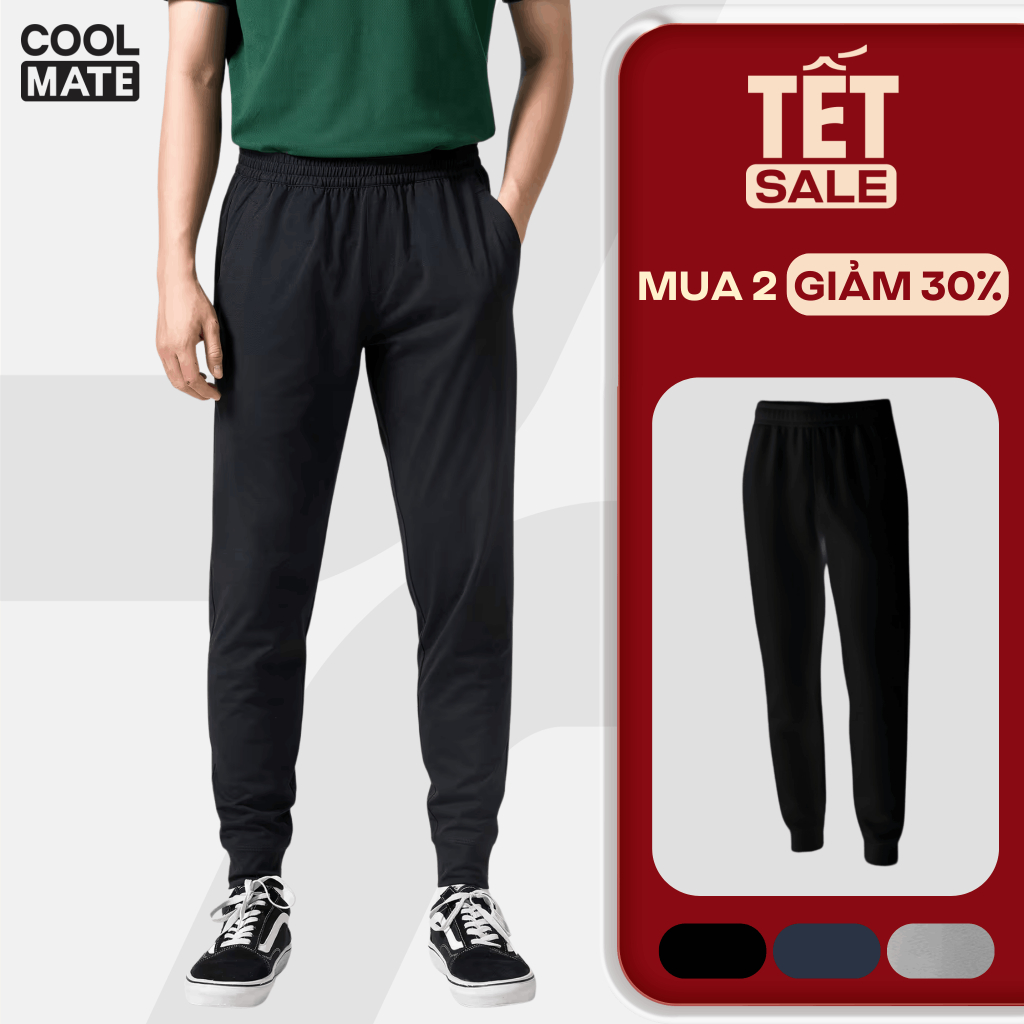 [15-16.1 MUA 2 GIẢM 50%]Quần Jogger Nam Excool co giãn thấm hút tốt, nhanh khô, thoáng khí Coolmate