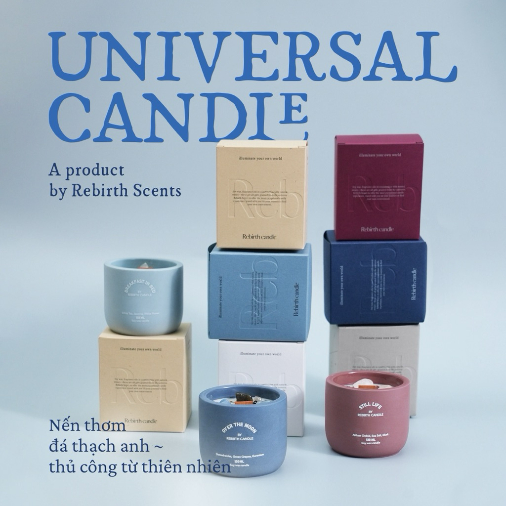 Nến thơm quà tặng REBIRTH CANDLE (size 130ml) - Universal Candle - Nến thơm thủ công, hộp quà tặng k