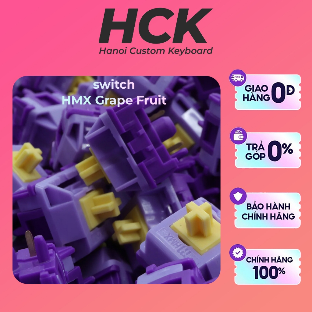Switch Bàn Phím Cơ HMX Grape Fruits Linear 45G Âm Thocky Prelubed - HCK