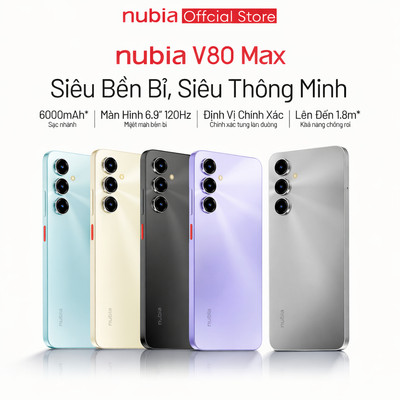 [Bán Chạy] Điện thoại di động Nubia V80 Max 12GB(6+6) I 128GB - Pin 6000mAh I Màn hình 6.9" 120Hz I Hỗ trợ NFC