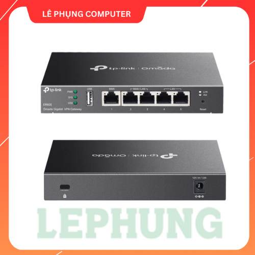 ER605 |Router VPN TP-Link Omada | 5 Port Gigabit | 3 Port WAN / 2 Port LAN | USB WAN cho Modem 4G | 
