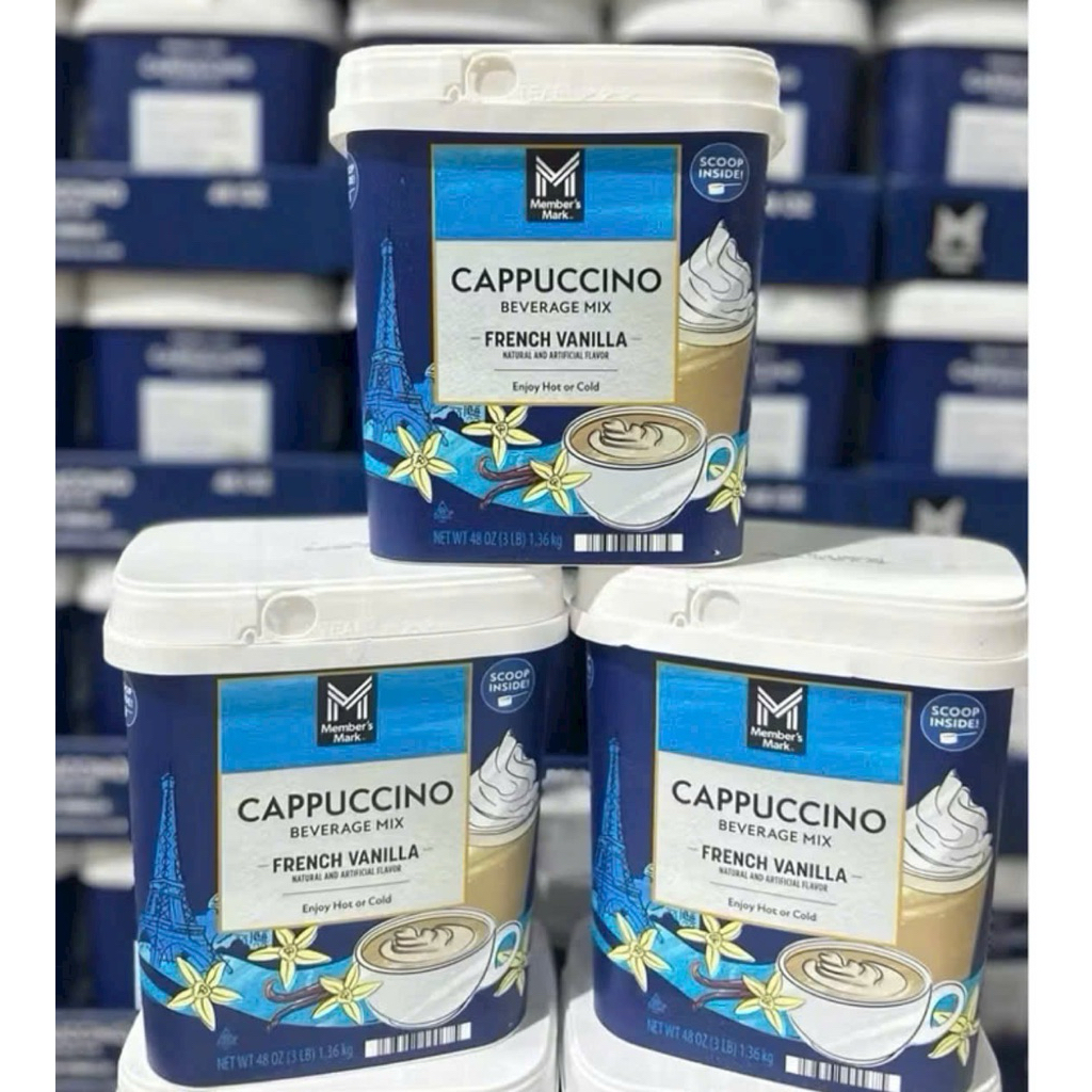 [ Hàng Mỹ ]  Date 02 / 2027 - Cà Phê Sữa Hòa Tan Member’s Mark Cappuccino French Vanilla 1.36kg