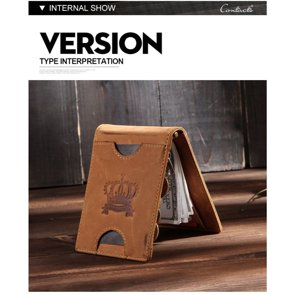 Ví Da Bò RETRO CLIP Nhập Khẩu Classic Edition TUDA W231