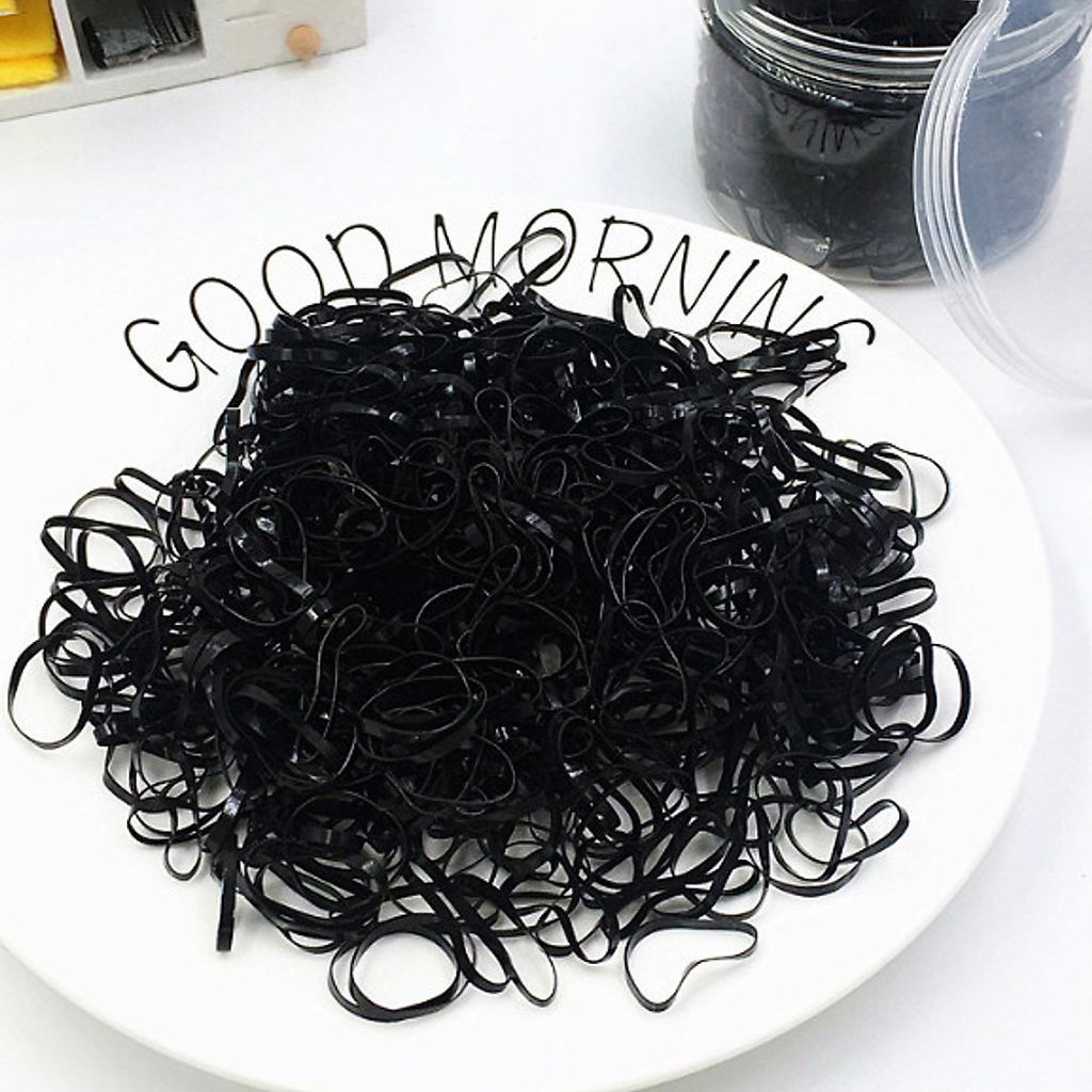 Dây thun đen buộc tóc