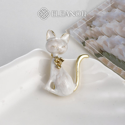Ghim cài áo nam nữ Eleanor Accessories hình con mèo phụ kiện thời trang trâm cài áo 11275