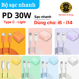 PD30W Bộ sạc nhanh Type C to Light - An toàn ổn định - Bảo vệ thiết bị - Không nóng máy - Dùng cho dòng máy i6 - i14