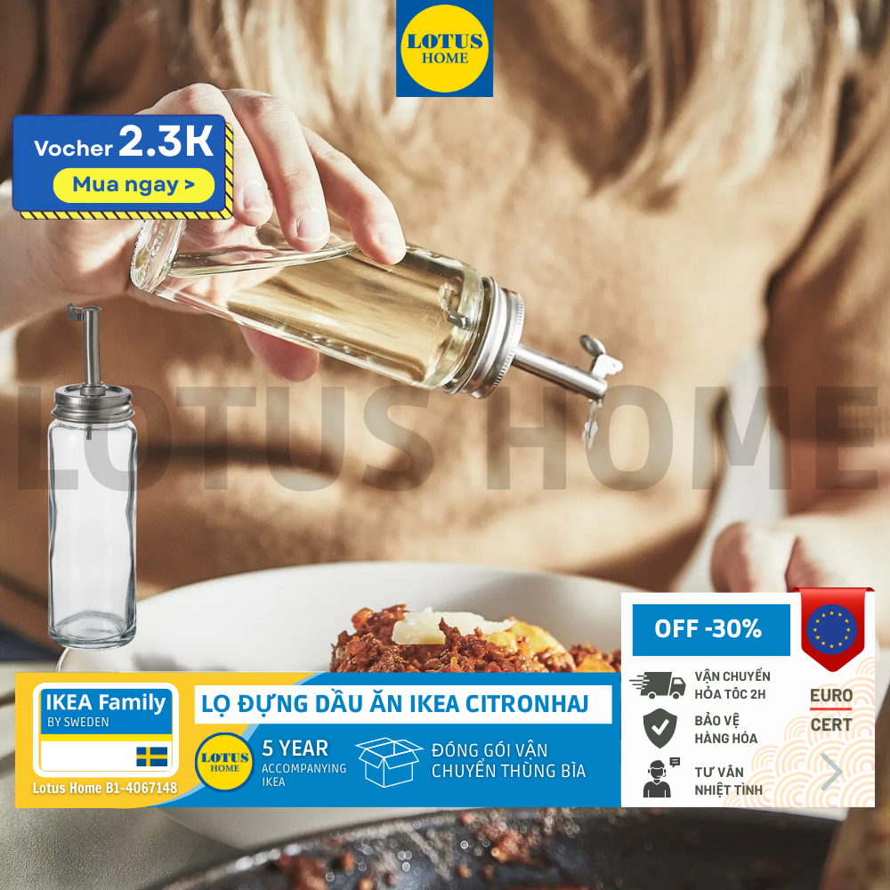 IKEA lọ đựng dầu oliu dầu nấu ăn và gia vị nấu nướng, có đầu rót IKEA CITRONHAJ