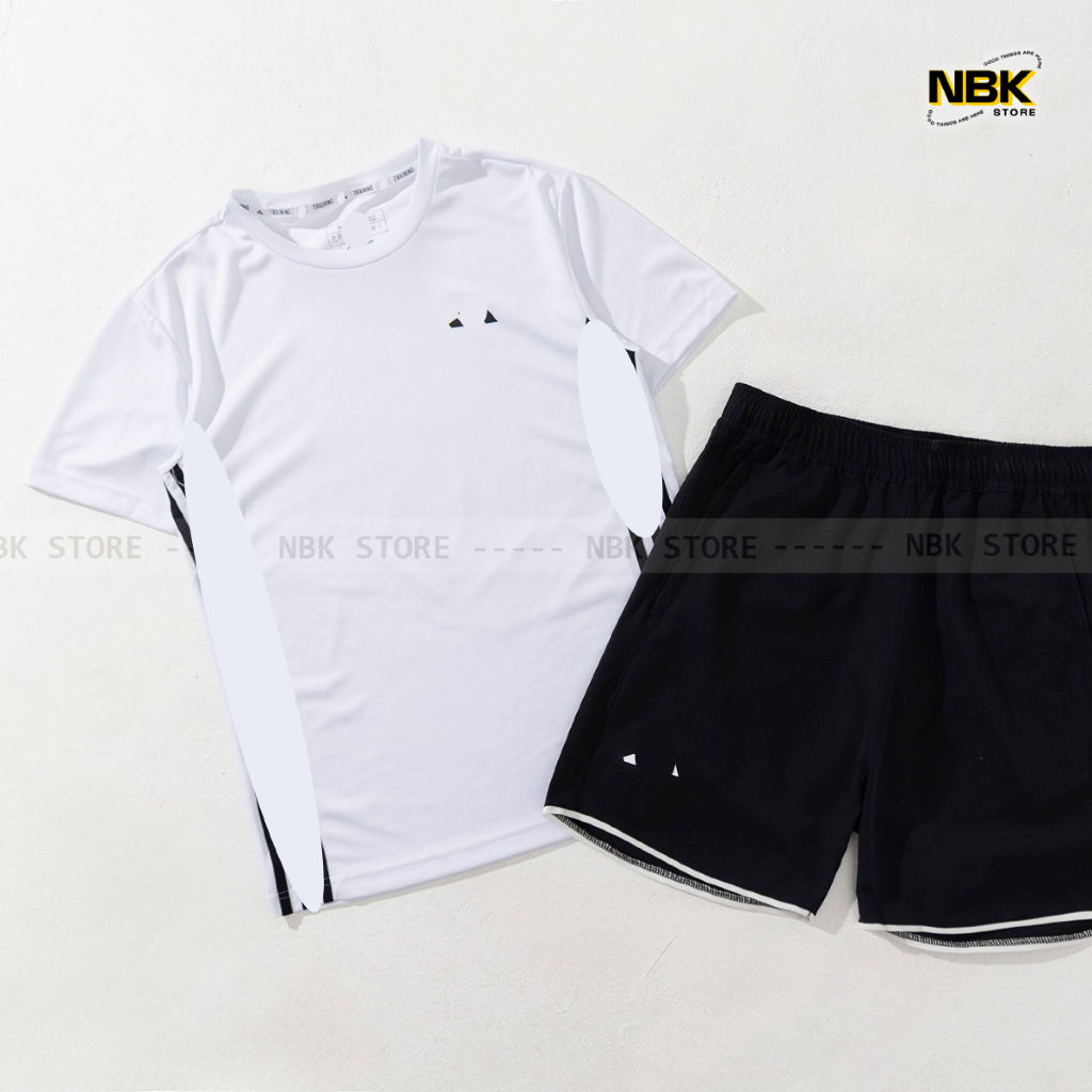 Áo Thể Thao tay ngắn A-d Trainining Sọc Thoáng Khí NBKStore