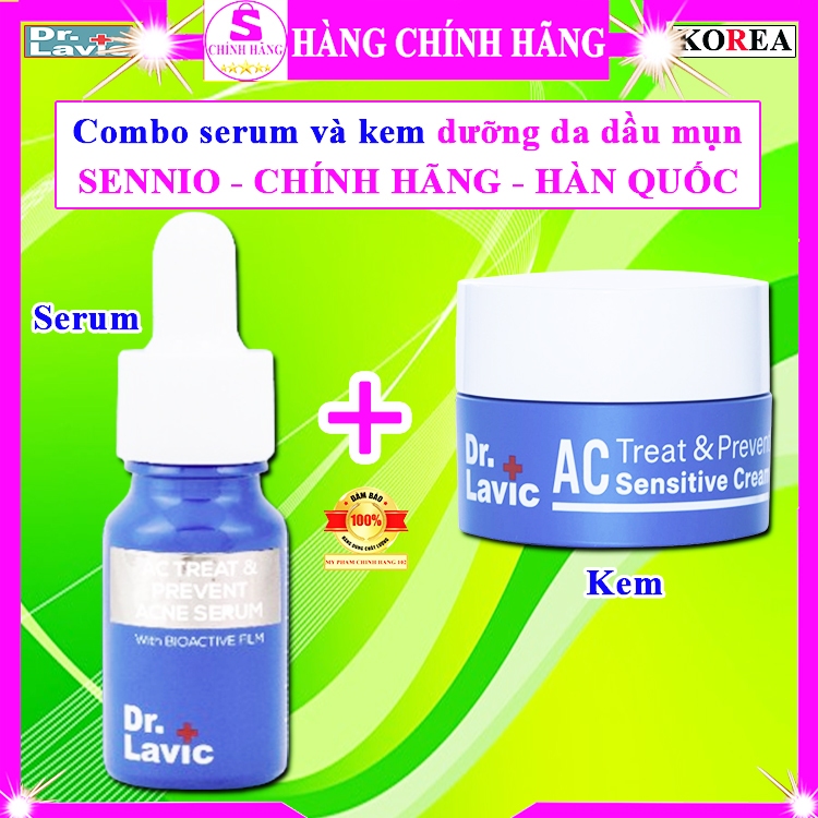 COMBO 2 Serum mụn thâm Dr.lavic hàn quốc kem mụn thâm drlavic chính hãng dr lavic dành co da dầu mụn