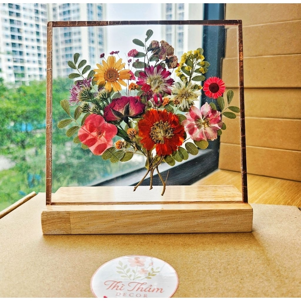 Quà tặng decor  - Tranh mica hoa ép khô không đèn led| Decor sống chậm (MS7.21)