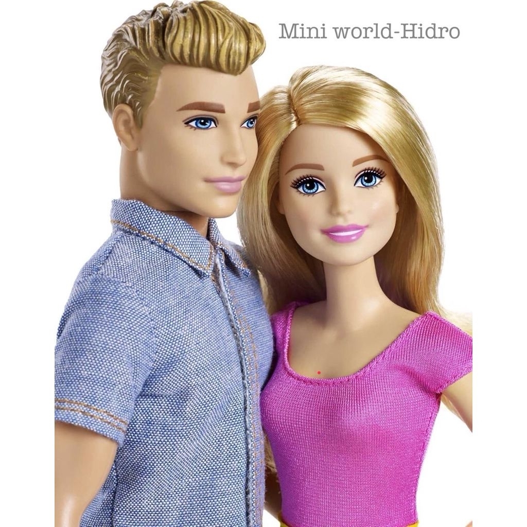 S83 Set búp bê Barbie Dolls, Barbie and Ken Doll 2-Pack Featuring Blonde Hair and Bright Colorful Cl