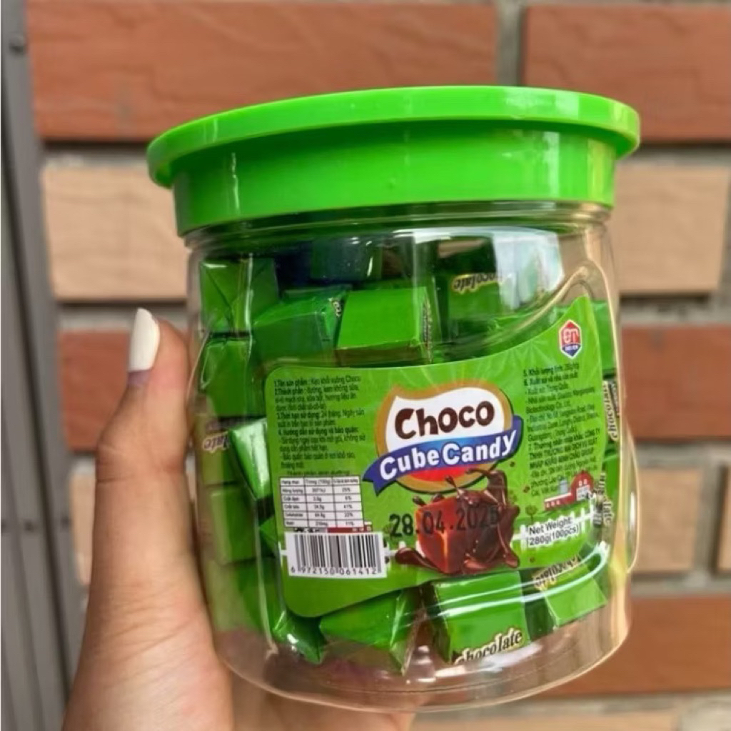 Hộp 100 viên kẹo choco cube ,milk cube ,kẹo milk cube ăn vặt