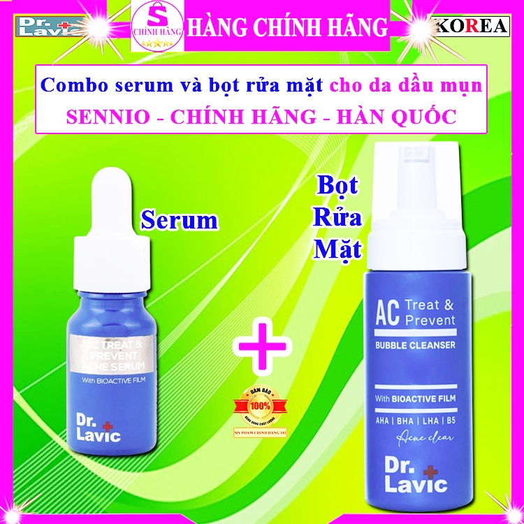 BỘ tinh chất mụn Dr.lavic chính hãng serum drlavic hàn quốc sữa rửa mặt dạng bọt dr lavic da dầu mụn