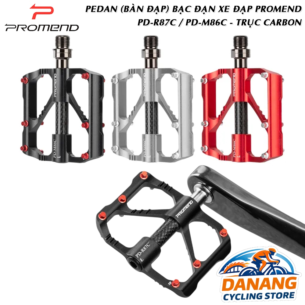 Pedan bàn đạp bạc đạn xe đạp PROMEND PD R87C / PD M86C – Trục Carbon