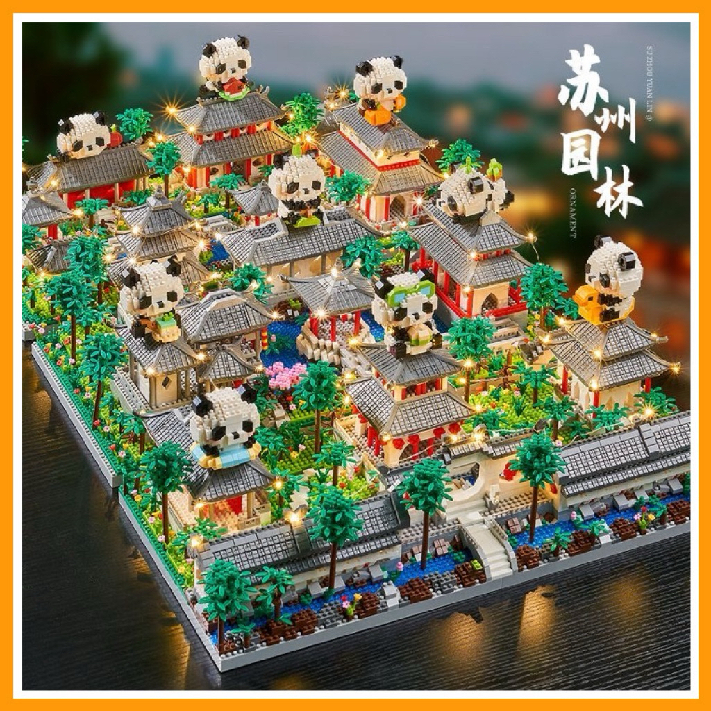 Đồ chơi xếp hình, đồ chơi lắp ráp 3D kiến trúc Trung Quốc, lắp ghép nhà lâu đài công chúa, quà tặng 