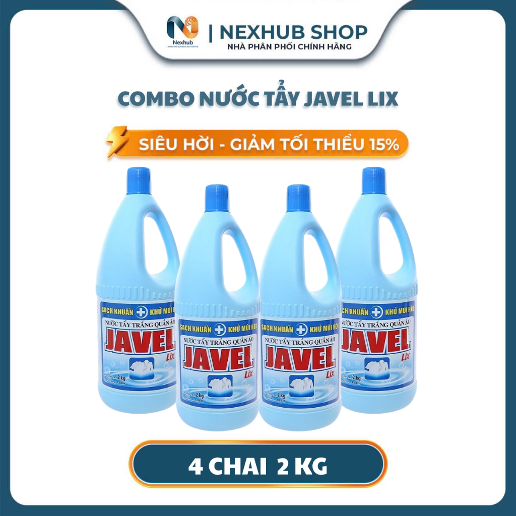 Combo Nước Tẩy Trắng Quần Áo Javel Lix - Tẩy Trắng Quần Áo, Khử Mùi Hôi