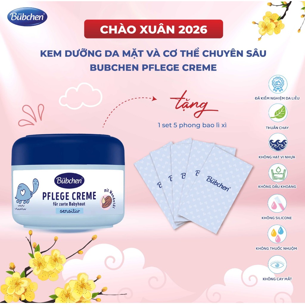 Kem dưỡng thể cho trẻ sơ sinh Bubchen Baby Pflege Creme