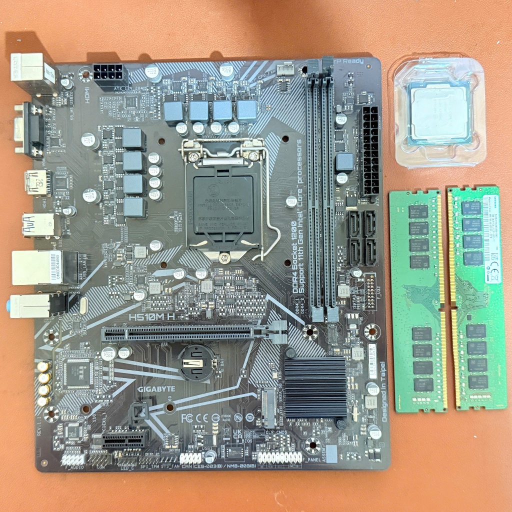 Combo Mainboard Gigabyte  H510M H/CPU Intel Core i3 10100F/Ram 16GB hàng tháo máy bảo hành 1 tháng
