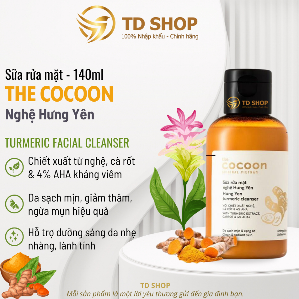 [Chính hãng] Sữa rửa mặt Cocoon nghệ Hưng Yên 140ml - TD Shop