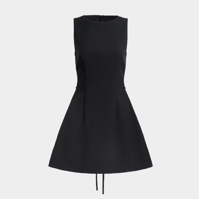 ( CELINA DRESS ) Đầm trơn đơn giản cổ tròn, xoè nhẹ thắt dây form NGẮN, KHÔNG QUẦN BẢO HỘ | BAHYCHIC