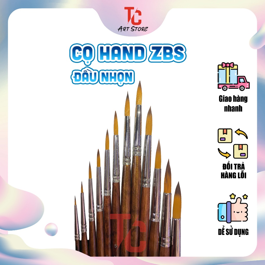 Cọ vẽ đầu nhọn HAND ZBS (Cọ vẽ đầu tròn)