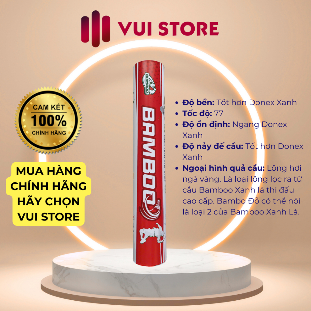 Ống cầu lông Donex Xanh - Bamboo Đỏ - Hàng chính hãng