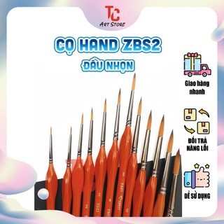 Cọ hand zbs2 - cọ vẽ màu nước thân vàng, đầu tròn hand zbs2