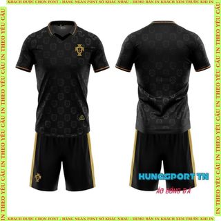 Bồ Đào Nha đen, Vải mè SV Sport BĐN quần áo bóng đá, đồ đá banh in theo yêu cầu, in nhiệt không bong tróc, HUNGSPORT TN