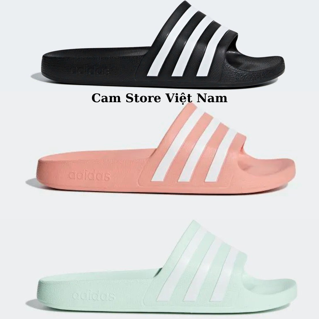 dép adidas quai ngang đúc nguyên khối 3 sọc nam nữ,dép đúc nữ adidas chống trơn trượt ful box-cam st