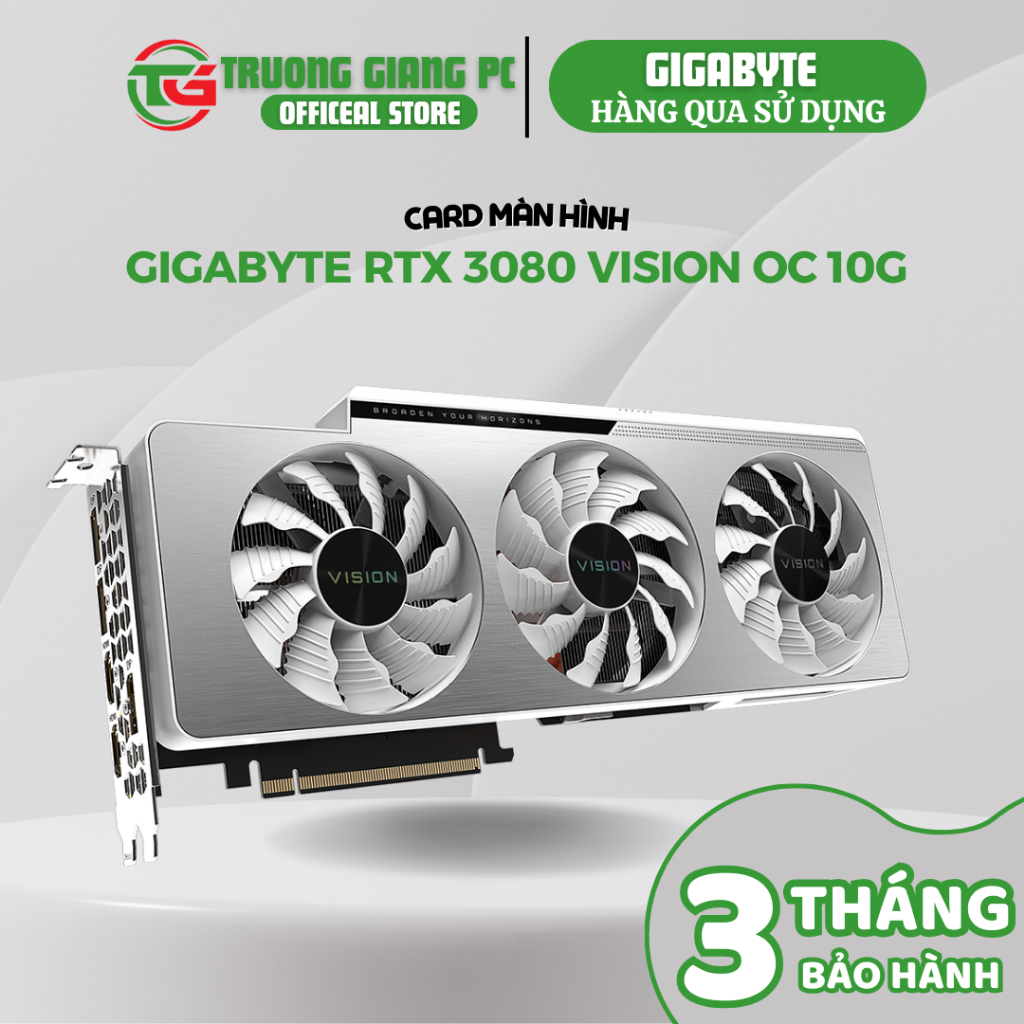 [HÀNG QUA SỬ DỤNG] VGA CARD MÀN HÌNH GIGABYTE GeForce RTX 3080 VISION OC 10G - BH SHOP 3 THÁNG