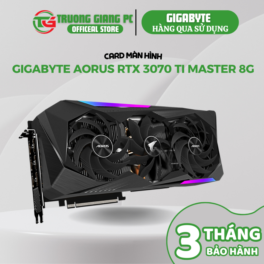[HÀNG QUA SỬ DỤNG] VGA Card Màn Hình Gigabyte AORUS GeForce RTX 3070 Ti MASTER 8G - BH SHOP 3 THÁNG